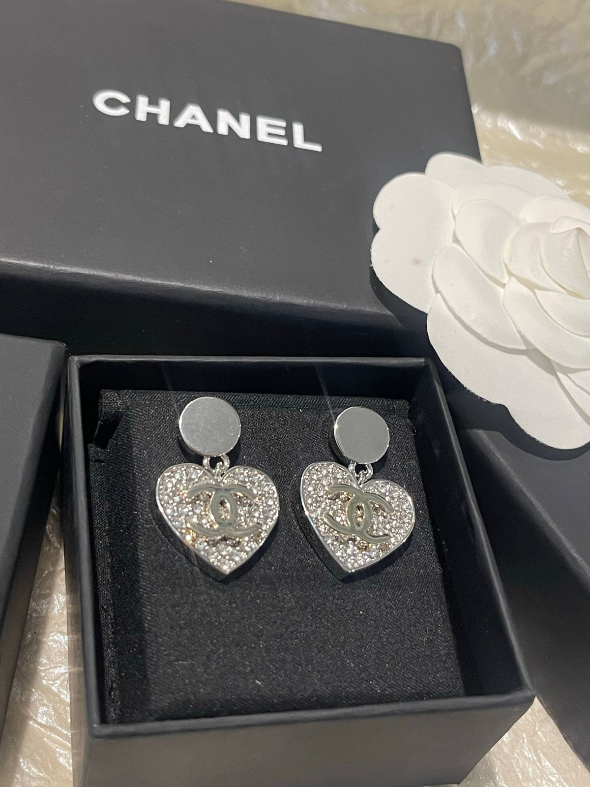crystal heart Drop Earrings for women - alternate angle view 4