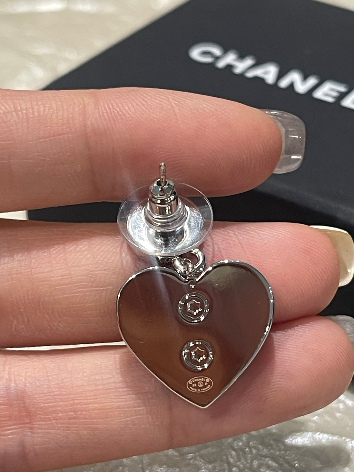crystal heart Drop Earrings for women - alternate angle view 6