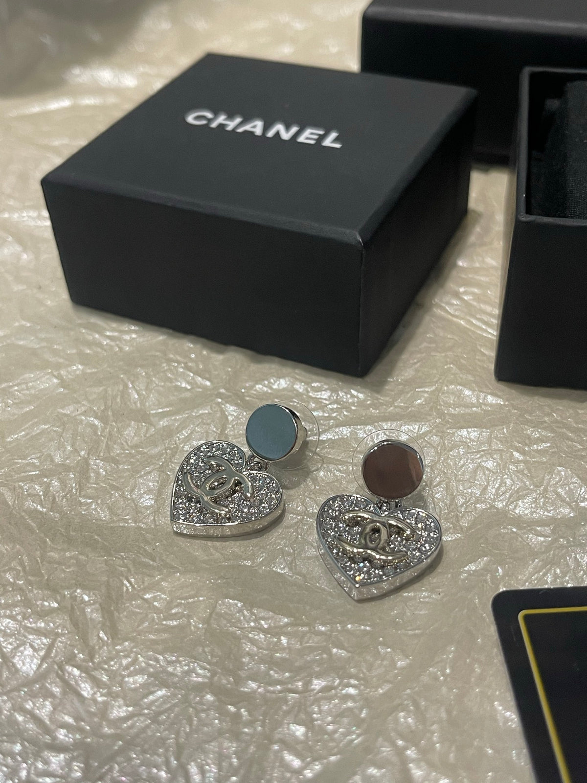 crystal heart Drop Earrings for women - alternate angle view 5