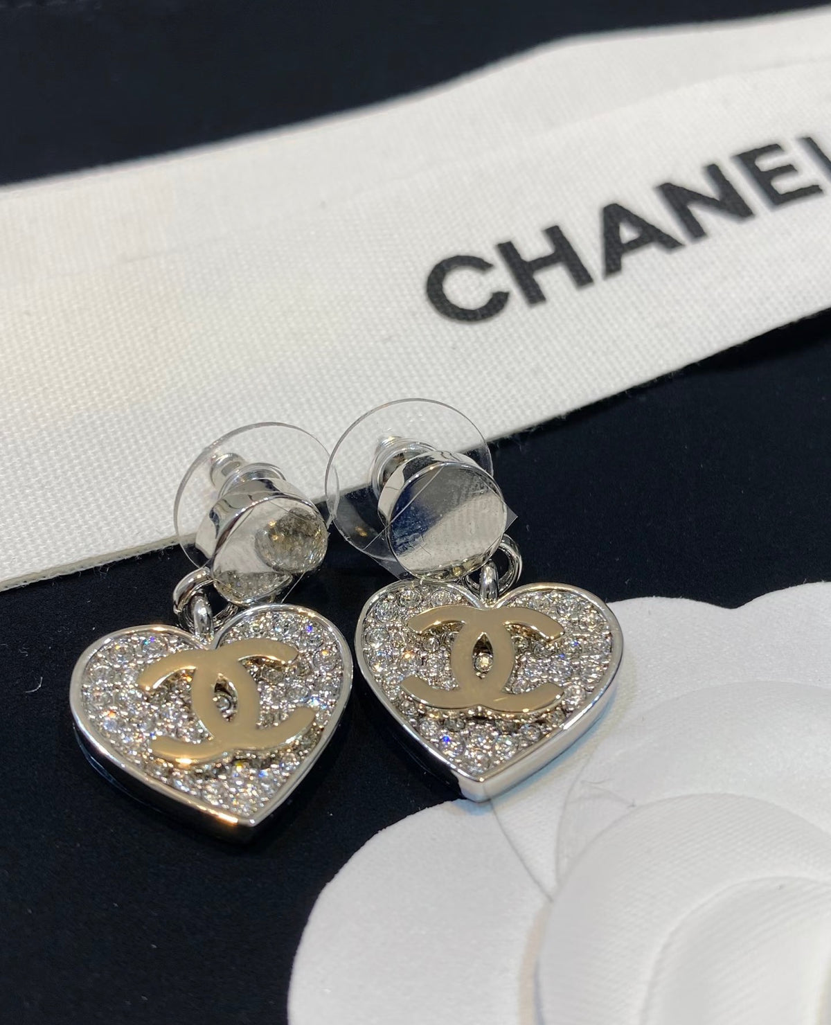 crystal heart Drop Earrings for women - alternate angle view 11