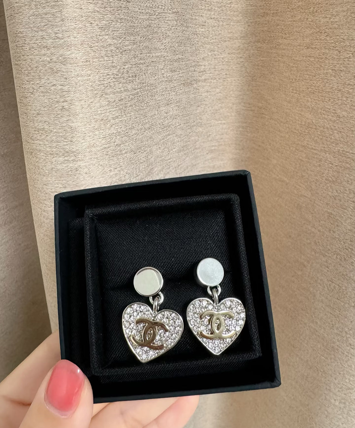 crystal heart Drop Earrings for women - alternate angle view 9