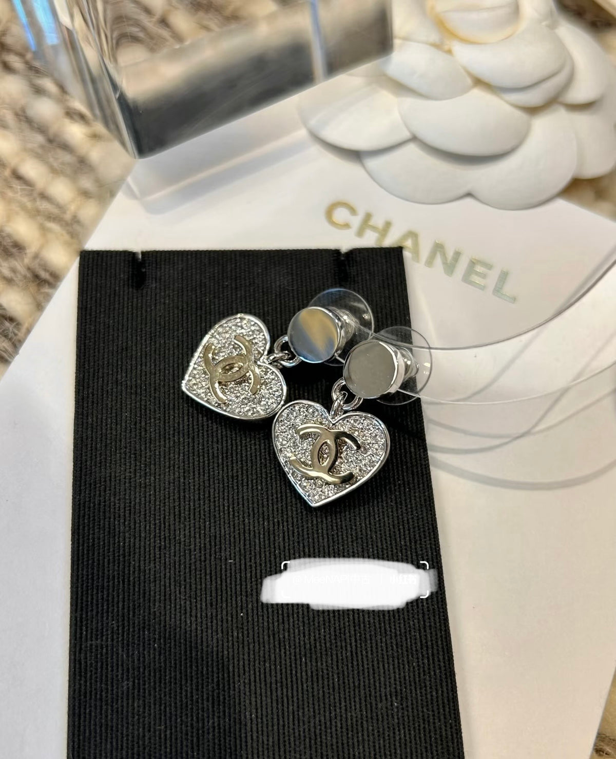 crystal heart Drop Earrings for women - alternate angle view 10