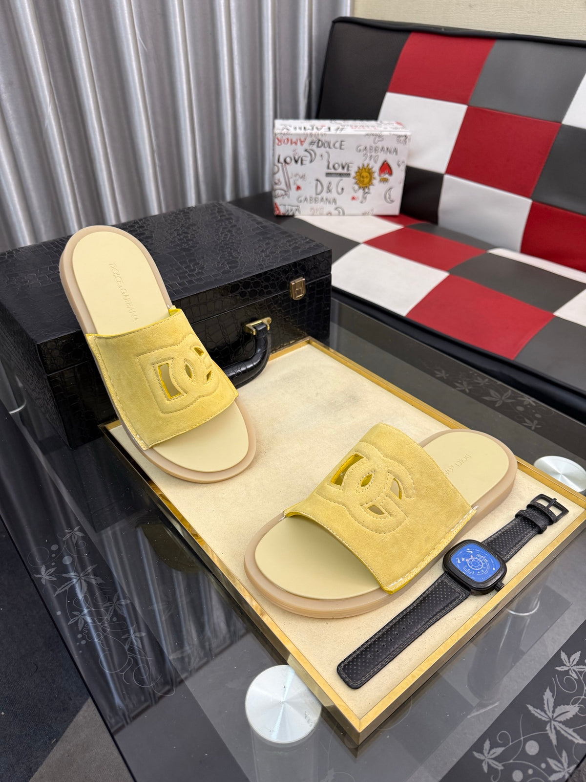 Dolce & Gabbana DG Men's PVC Slides with Molded TPU Sole