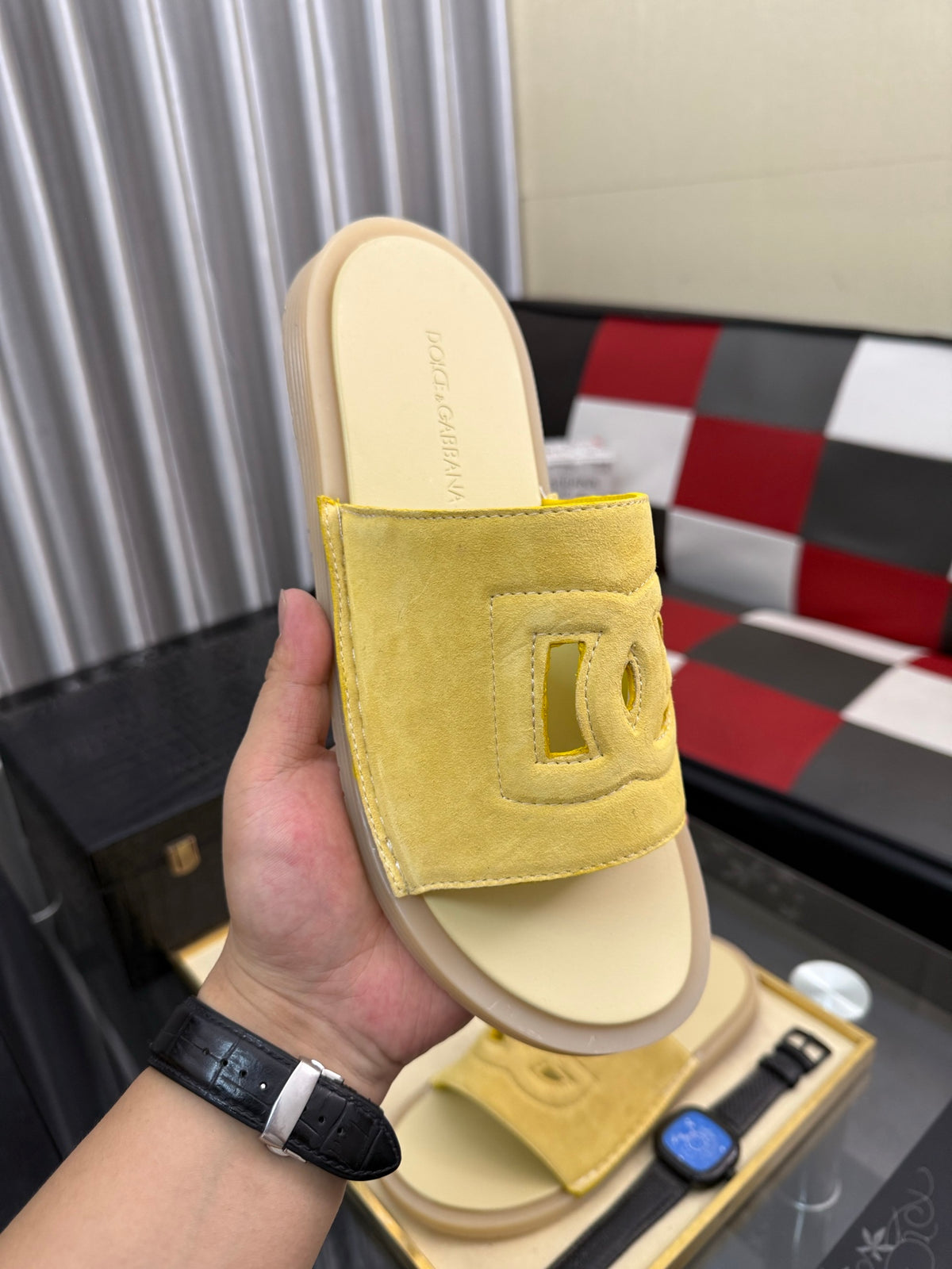 Dolce & Gabbana DG Men's PVC Slides with Molded TPU Sole
