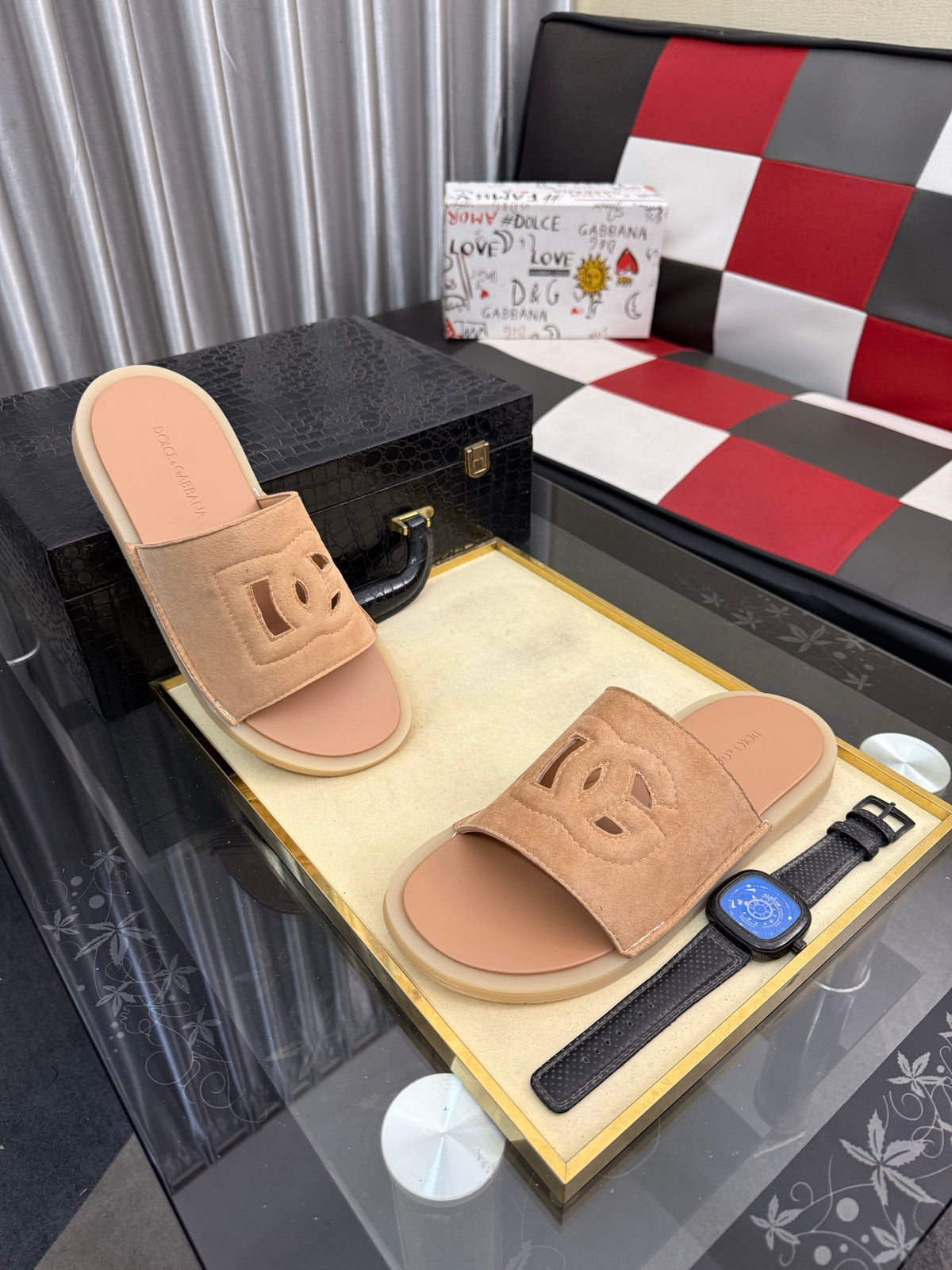 Dolce & Gabbana DG Men's PVC Slides with Molded TPU Sole