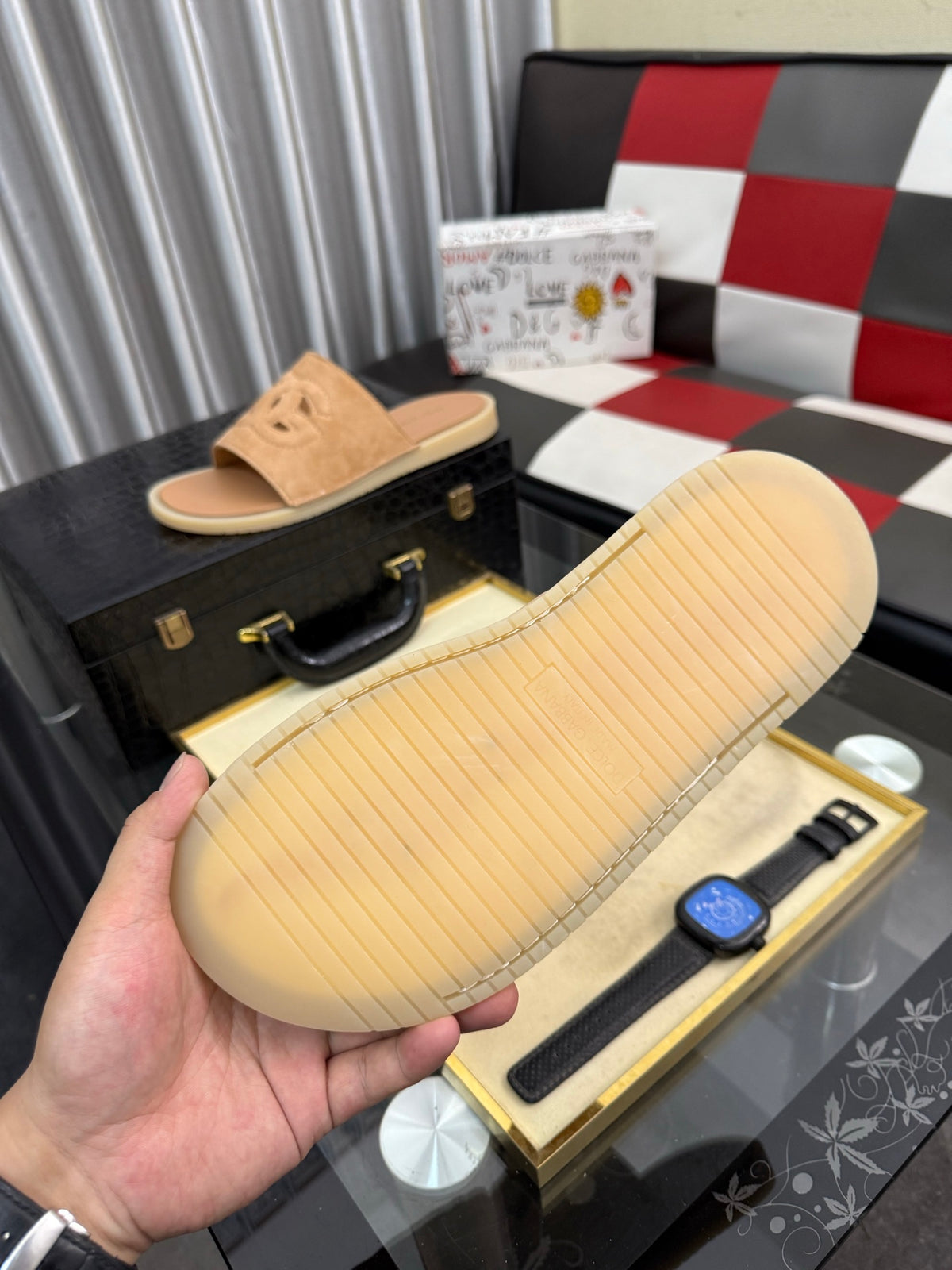 Dolce & Gabbana DG Men's PVC Slides with Molded TPU Sole