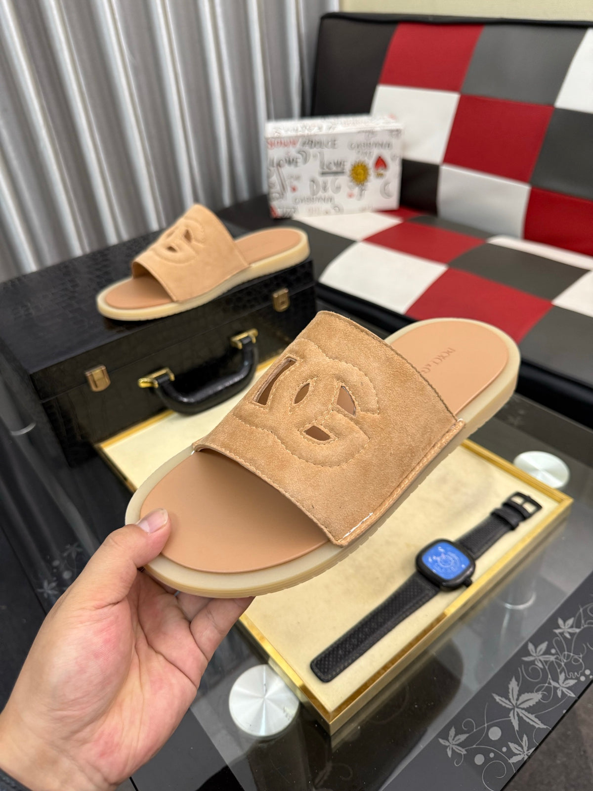 Dolce & Gabbana DG Men's PVC Slides with Molded TPU Sole