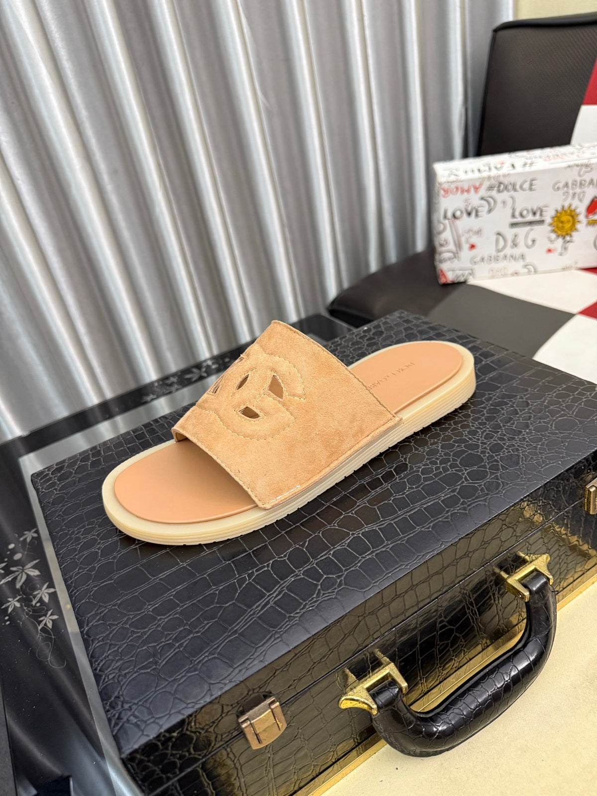 Dolce & Gabbana DG Men's PVC Slides with Molded TPU Sole