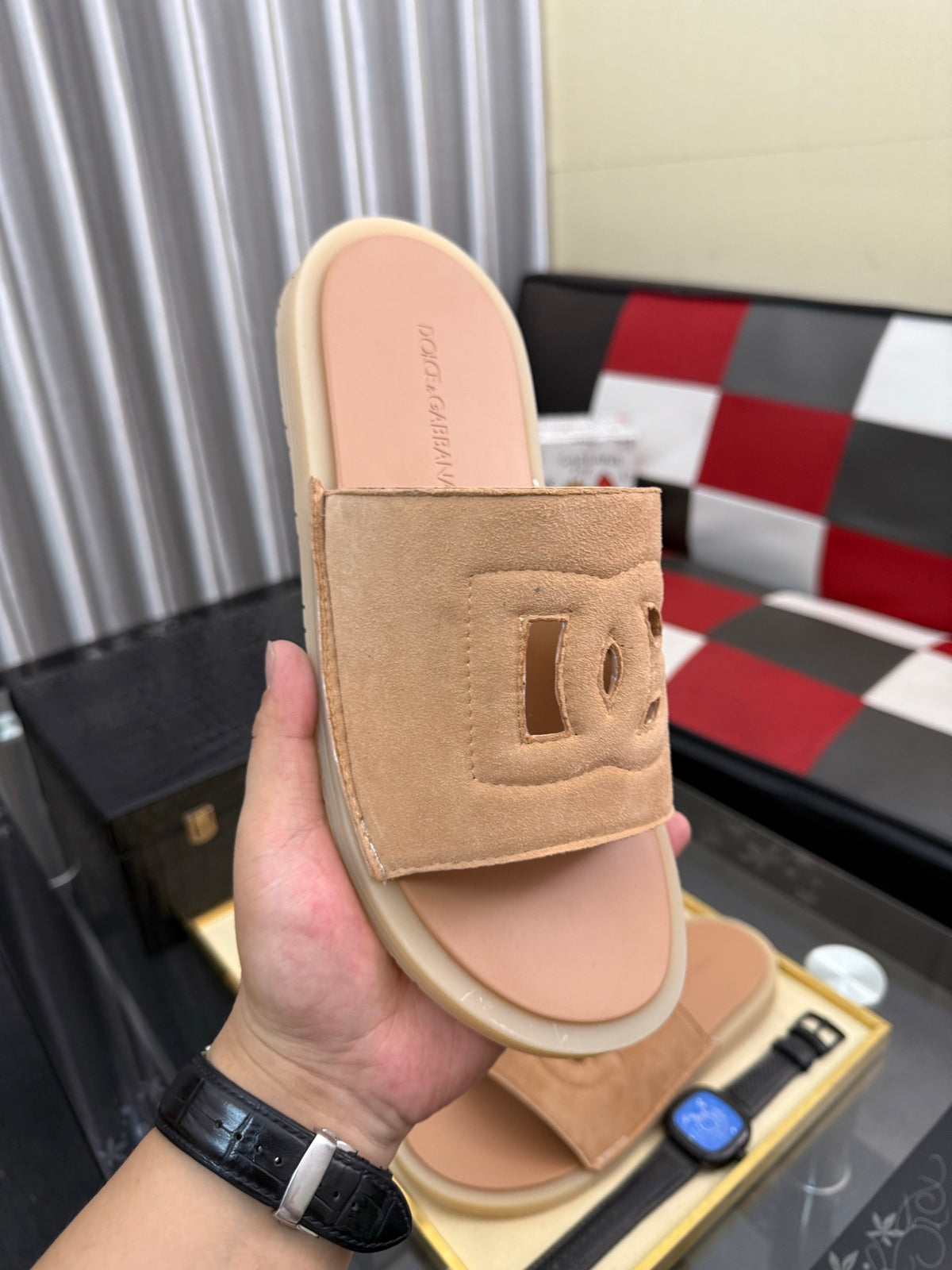 Dolce & Gabbana DG Men's PVC Slides with Molded TPU Sole