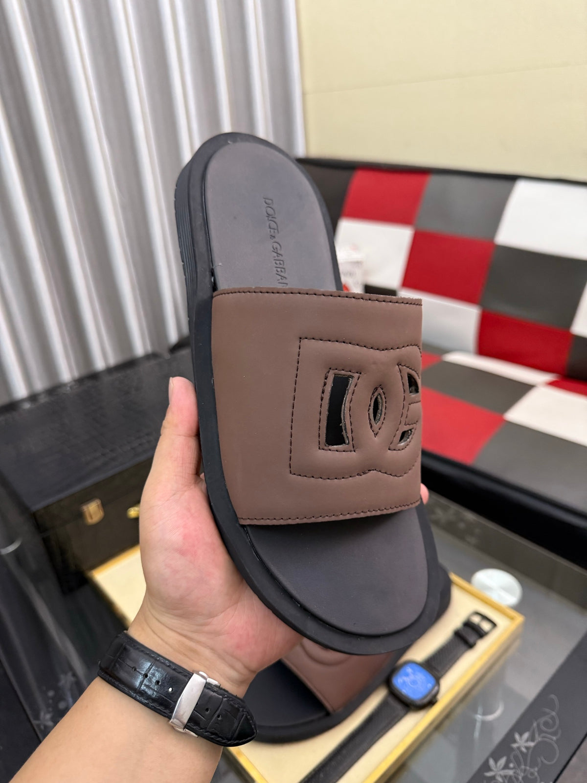 Dolce & Gabbana DG Men's PVC Slides with Molded TPU Sole