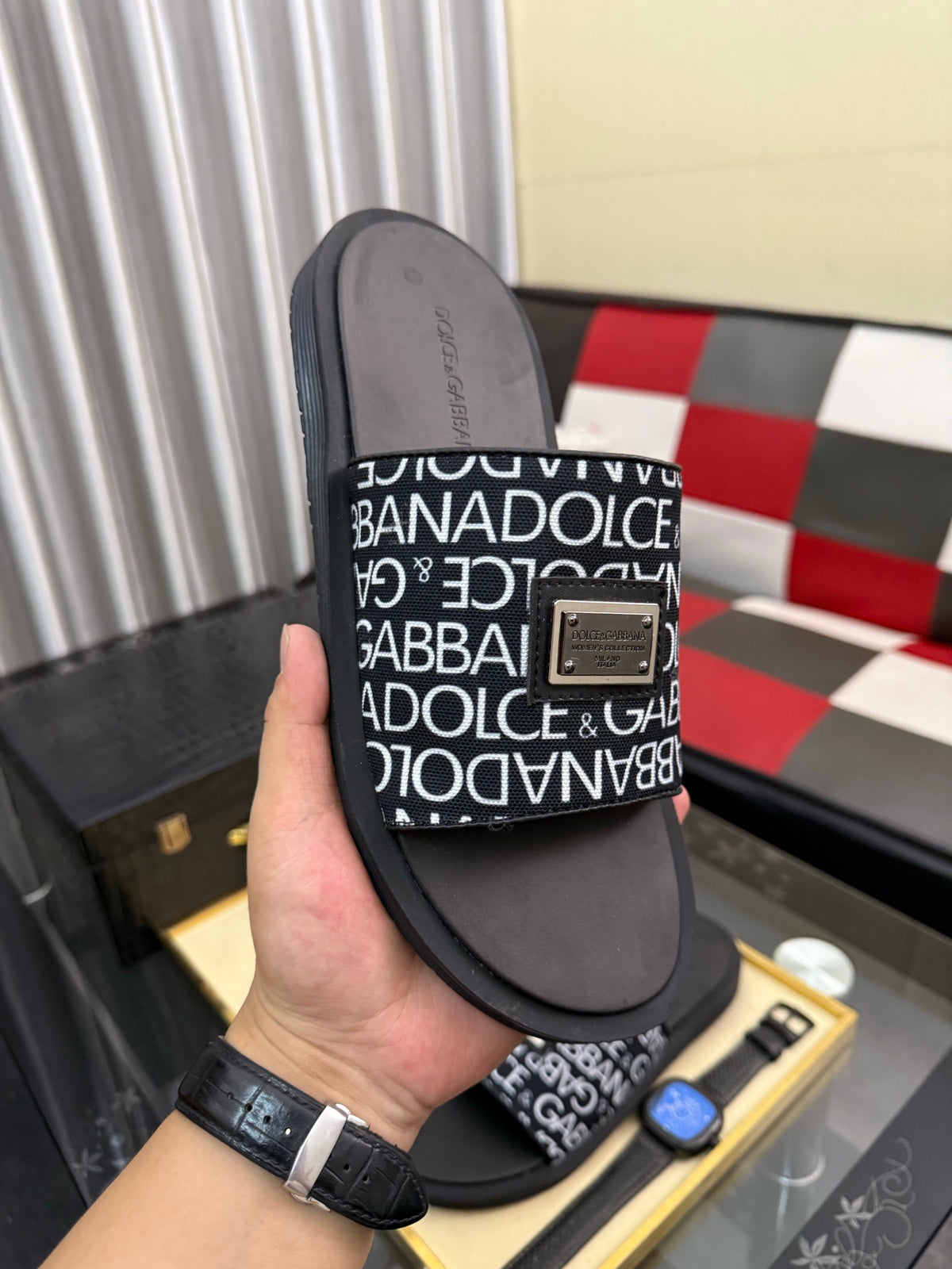 Dolce & Gabbana DG Men's PVC Slides with Molded TPU Sole