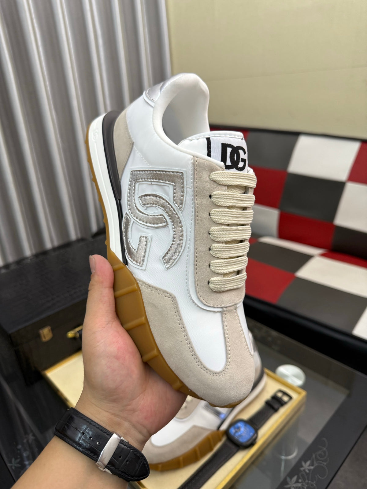 Dolce & Gabbana DG Silk Calfskin & Nubuck Casual Sneakers