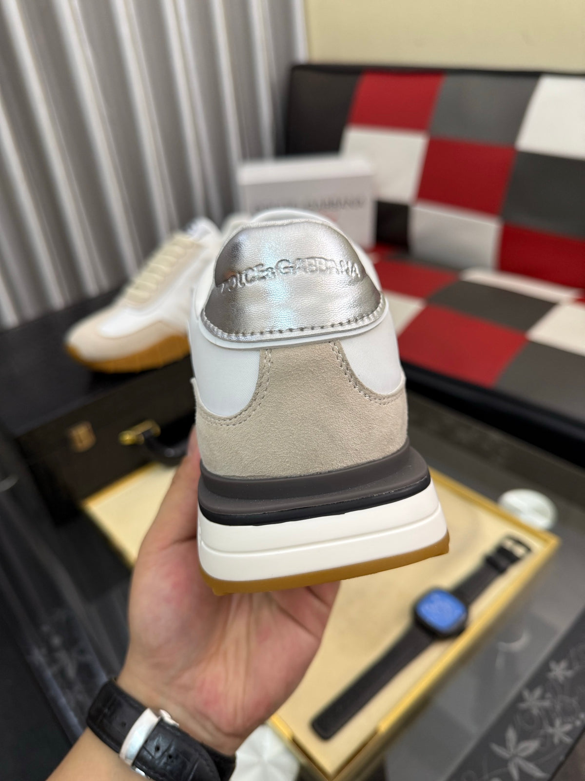 Dolce & Gabbana DG Silk Calfskin & Nubuck Casual Sneakers