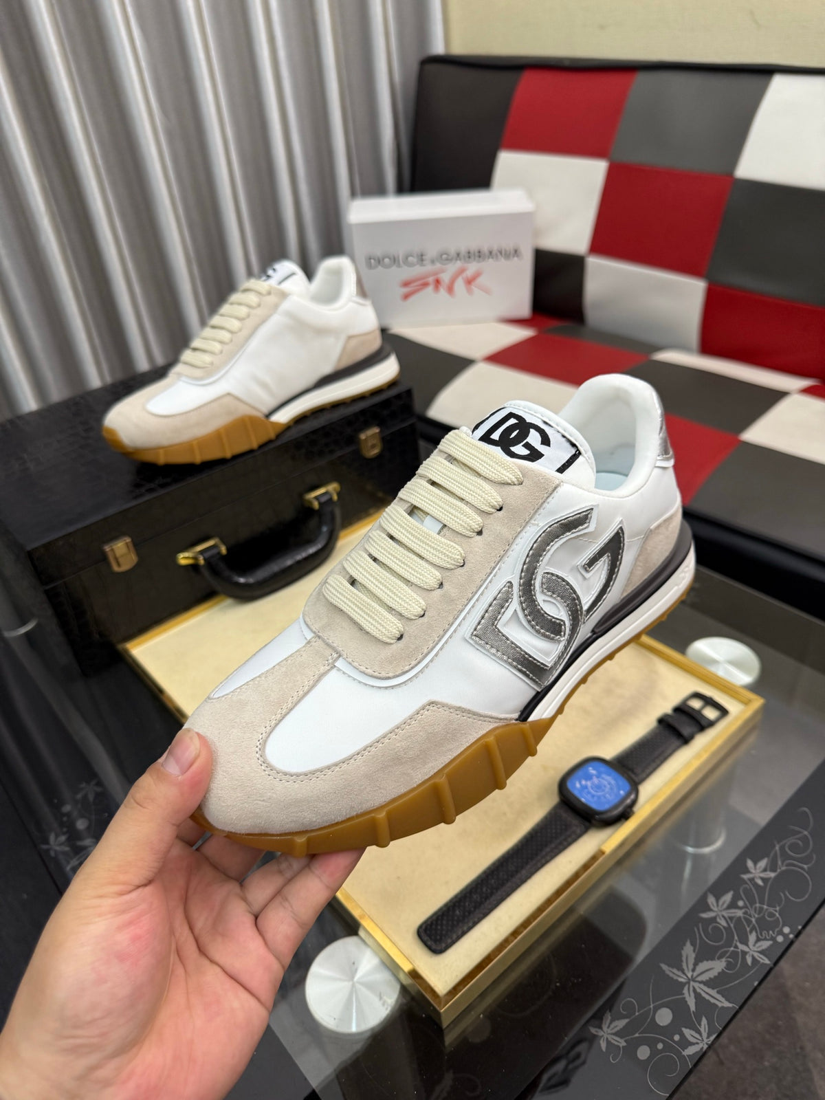 Dolce & Gabbana DG Silk Calfskin & Nubuck Casual Sneakers