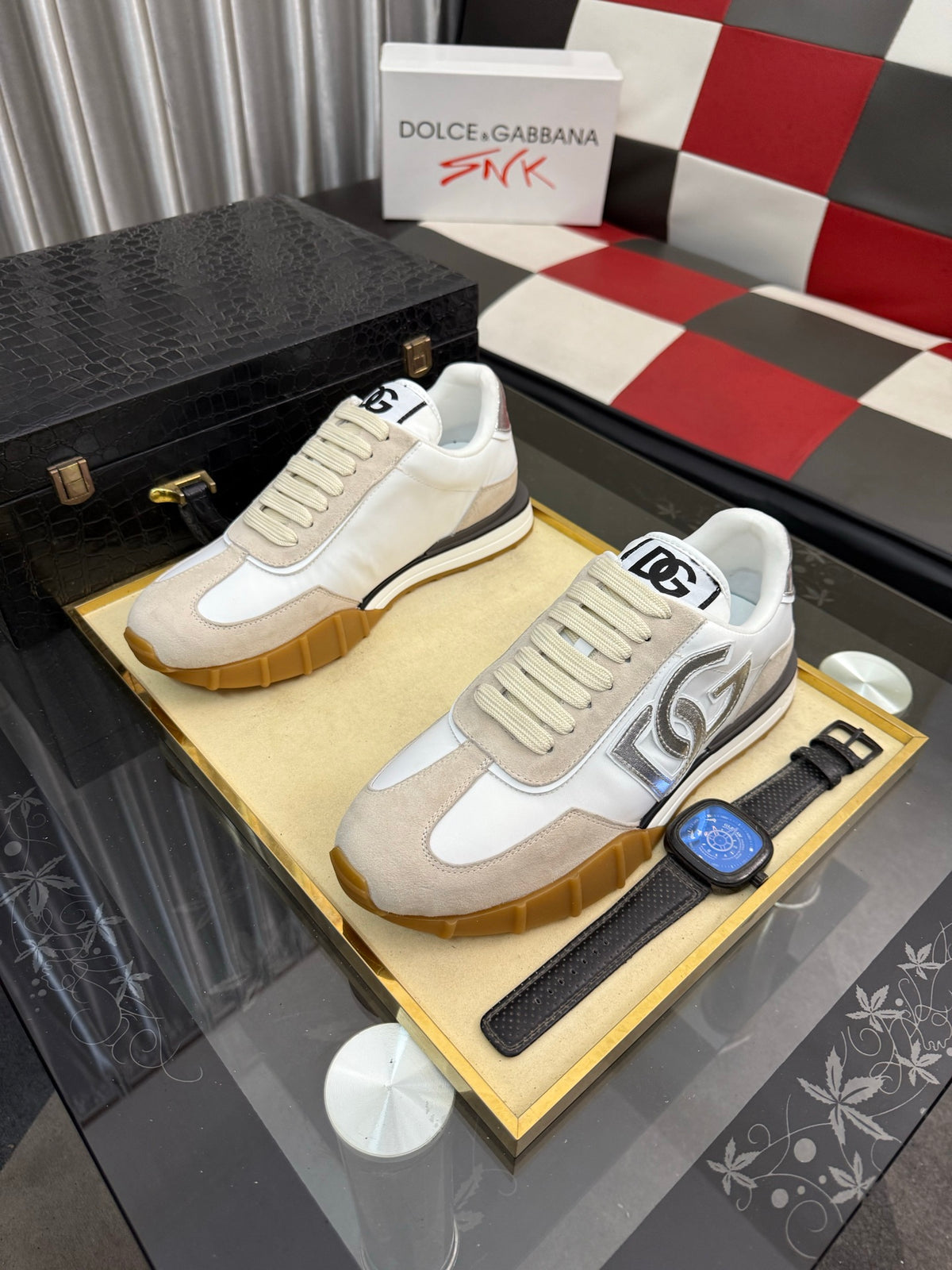 Dolce & Gabbana DG Silk Calfskin & Nubuck Casual Sneakers