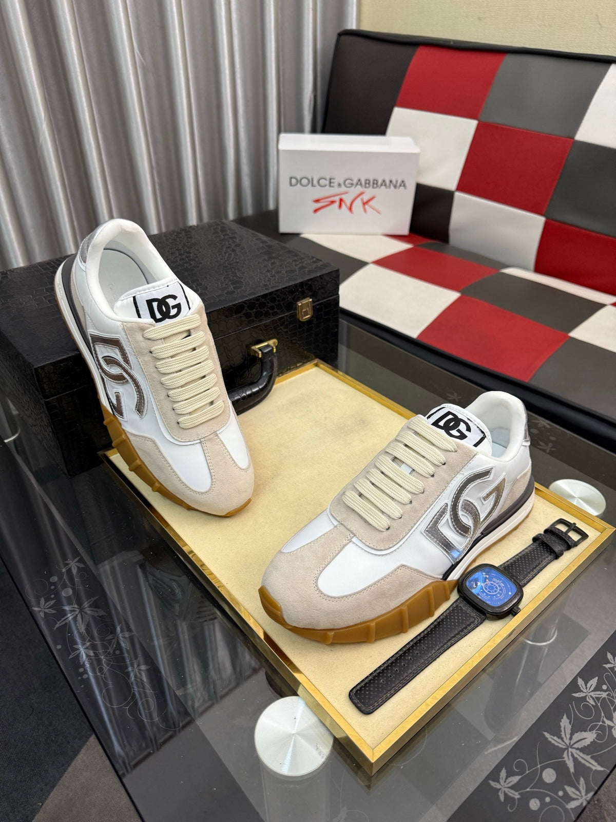 Dolce & Gabbana DG Silk Calfskin & Nubuck Casual Sneakers