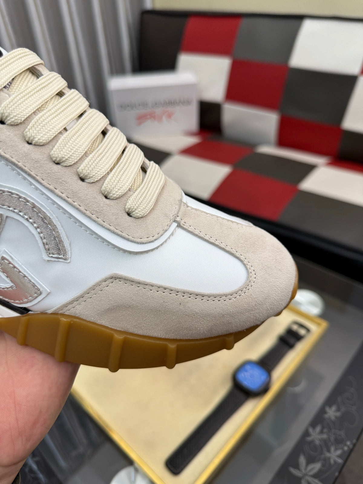 Dolce & Gabbana DG Silk Calfskin & Nubuck Casual Sneakers