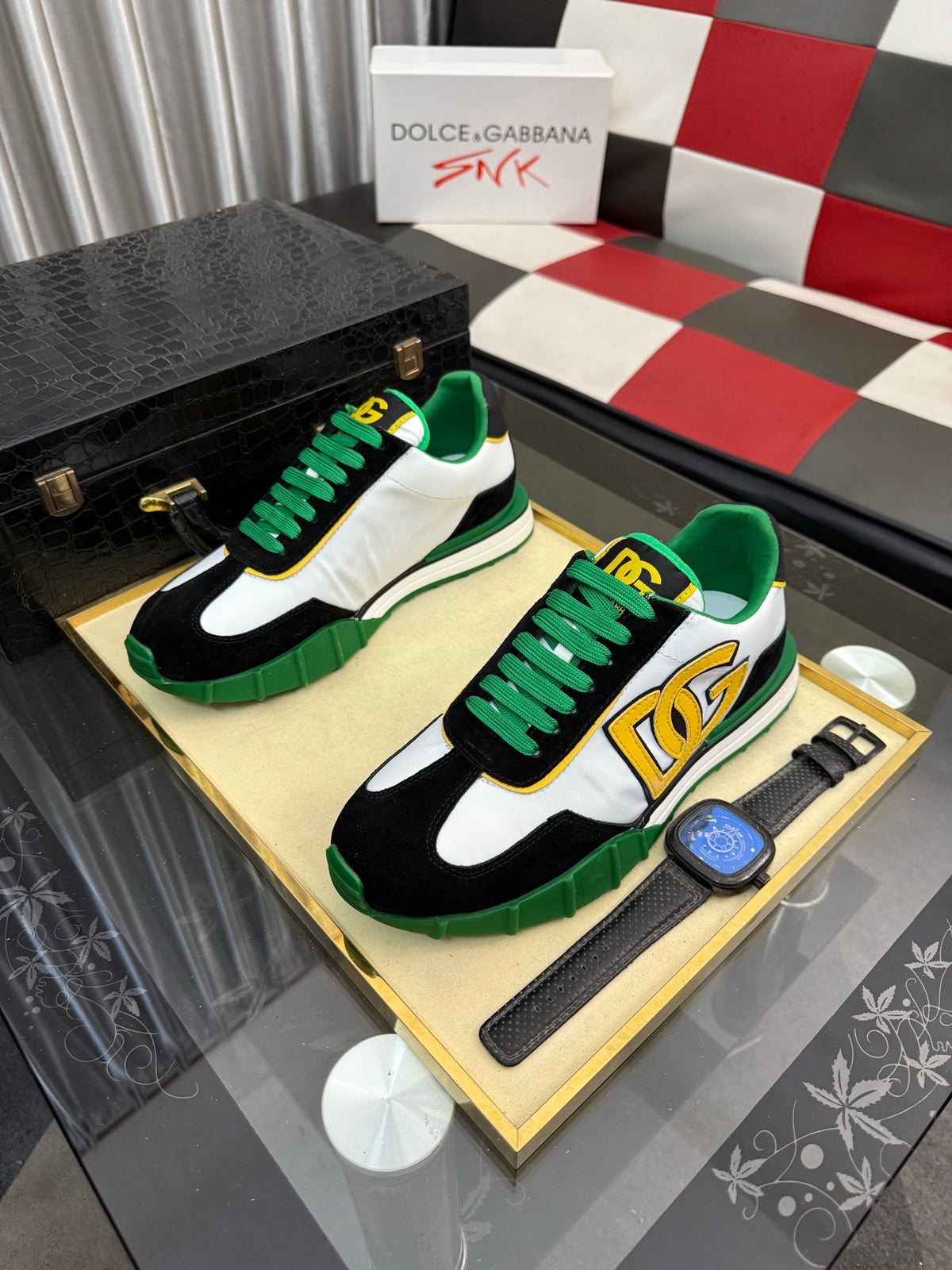 Dolce & Gabbana DG Silk Calfskin & Nubuck Casual Sneakers