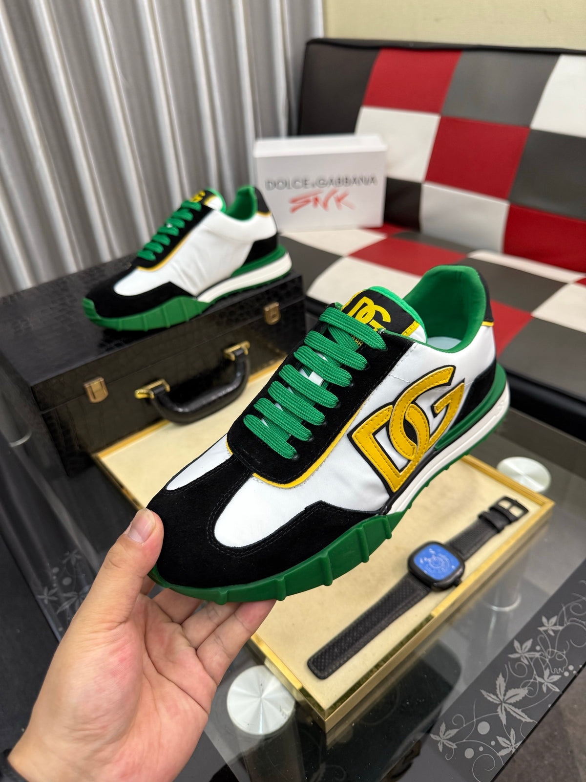 Dolce & Gabbana DG Silk Calfskin & Nubuck Casual Sneakers
