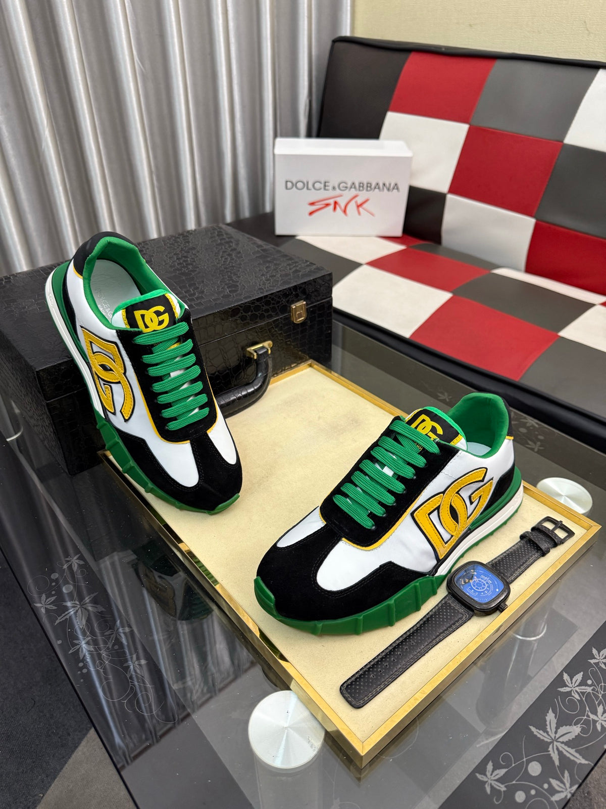 Dolce & Gabbana DG Silk Calfskin & Nubuck Casual Sneakers