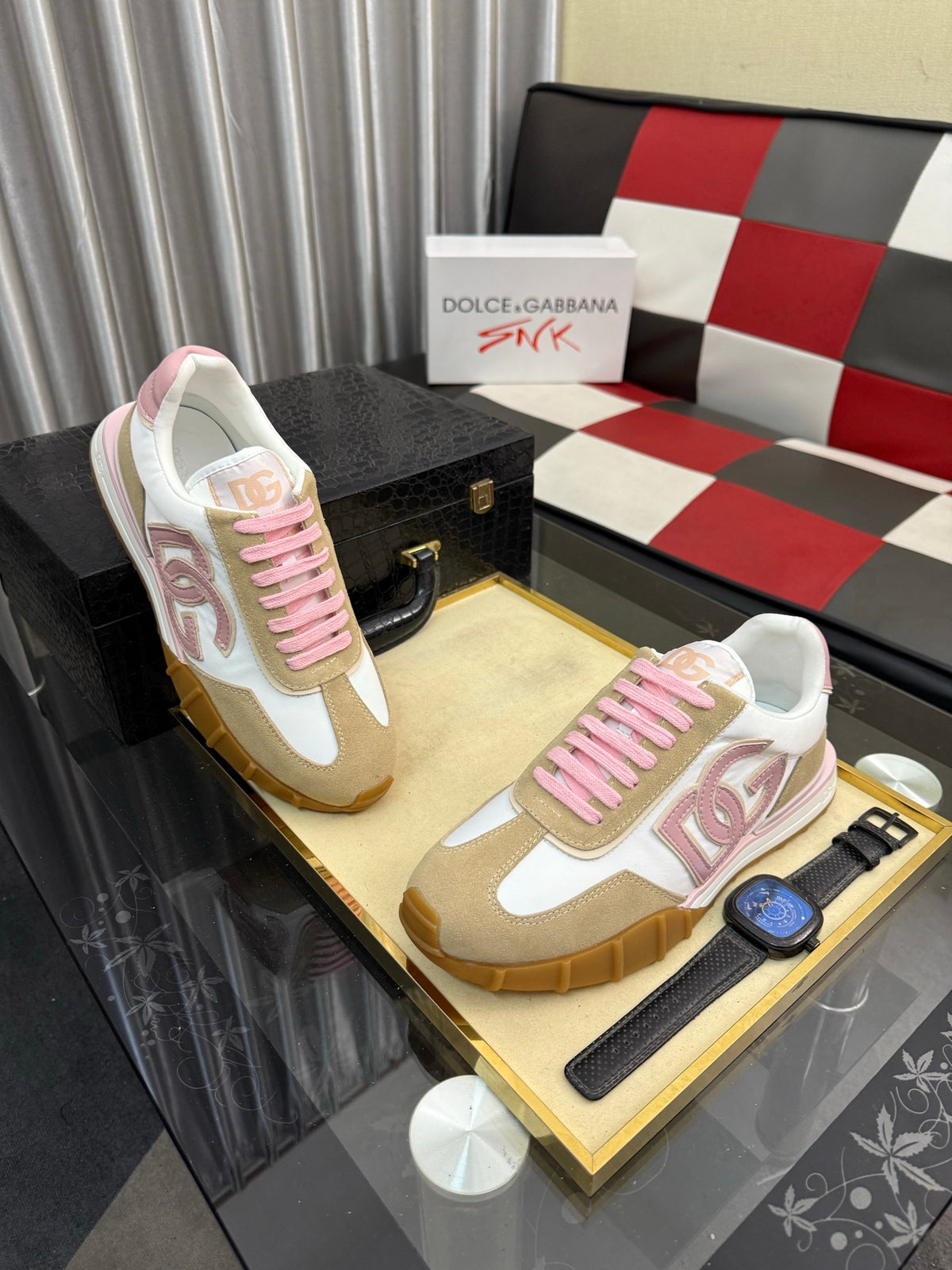 Dolce & Gabbana DG Silk Calfskin & Nubuck Casual Sneakers