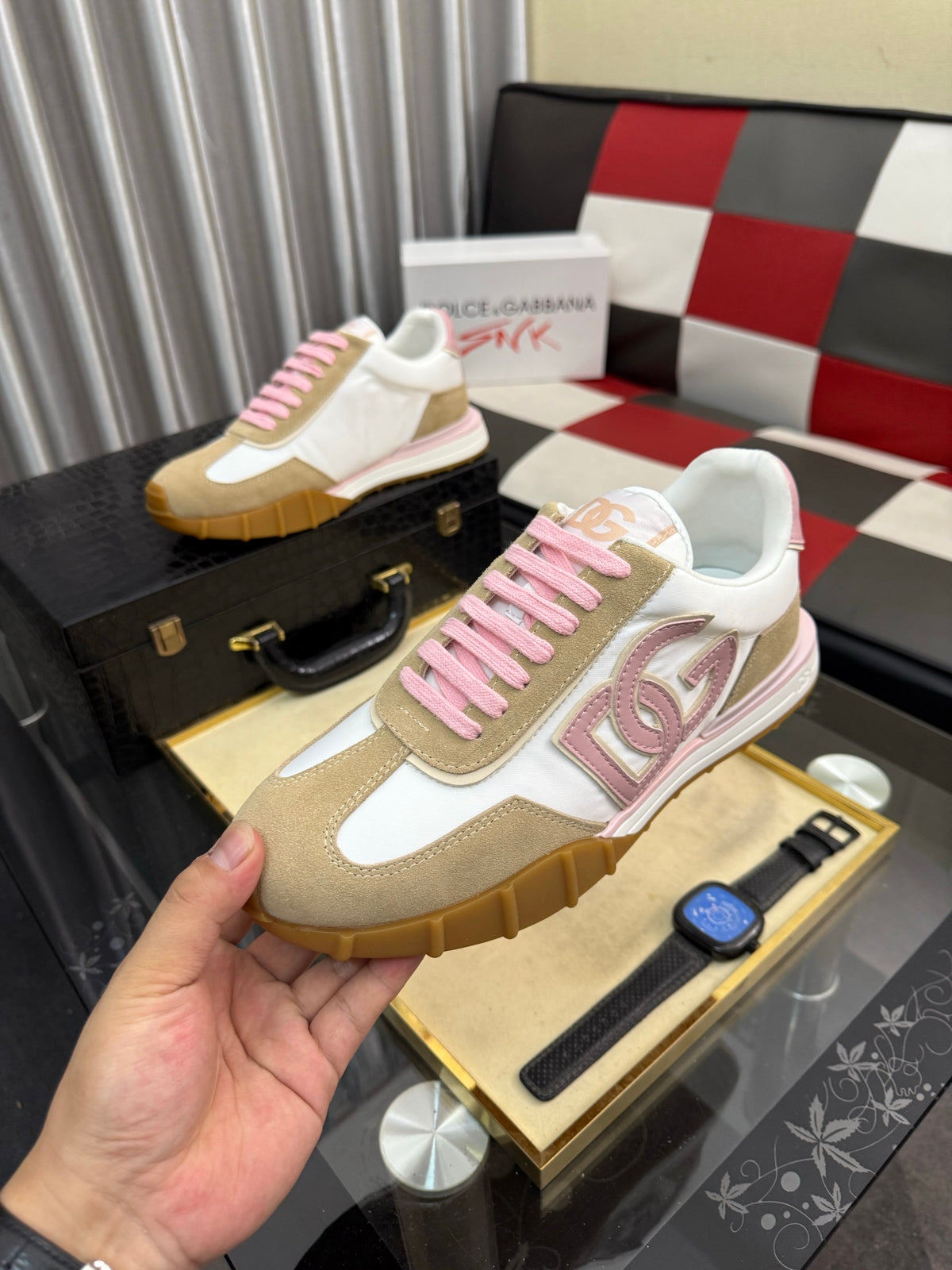Dolce & Gabbana DG Silk Calfskin & Nubuck Casual Sneakers