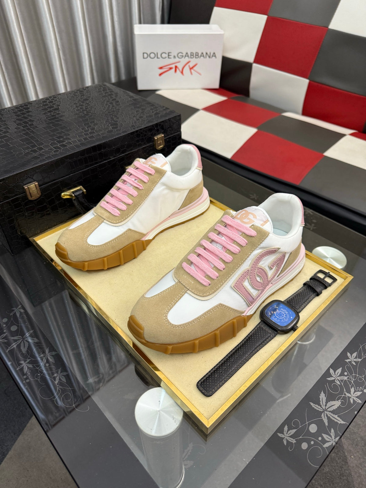 Dolce & Gabbana DG Silk Calfskin & Nubuck Casual Sneakers