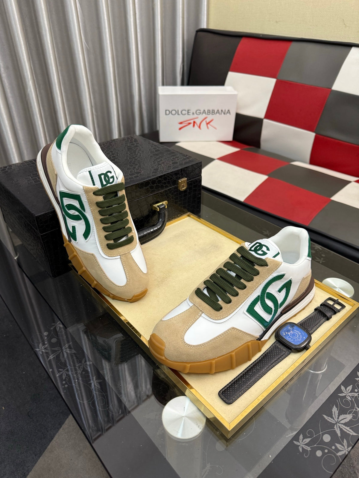 Dolce & Gabbana DG Silk Calfskin & Nubuck Casual Sneakers