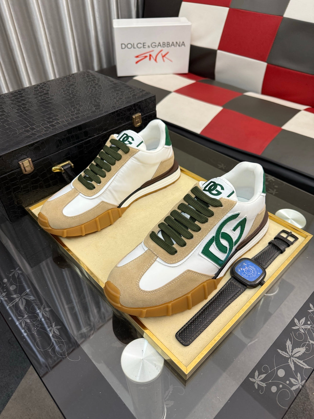 Dolce & Gabbana DG Silk Calfskin & Nubuck Casual Sneakers
