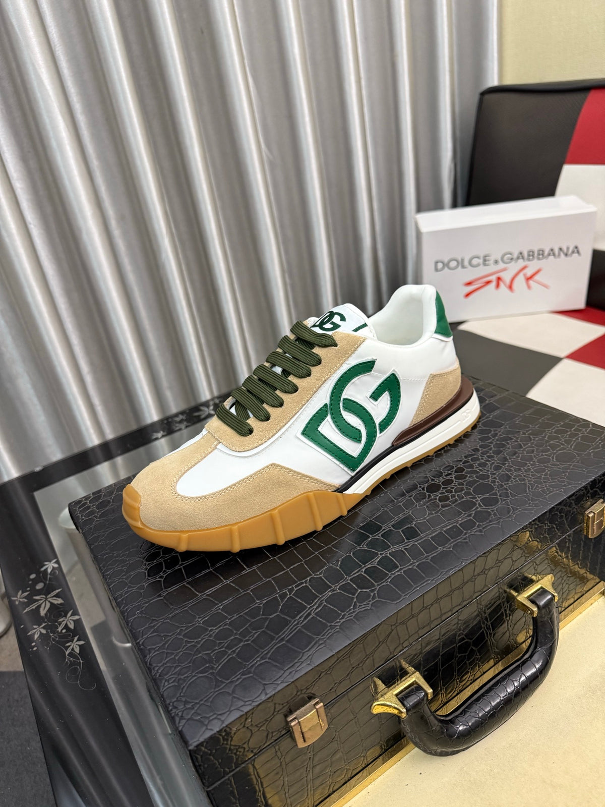 Dolce & Gabbana DG Silk Calfskin & Nubuck Casual Sneakers