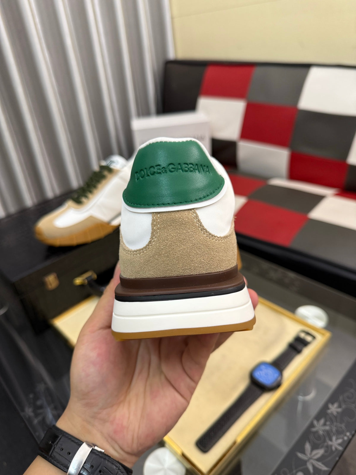 Dolce & Gabbana DG Silk Calfskin & Nubuck Casual Sneakers