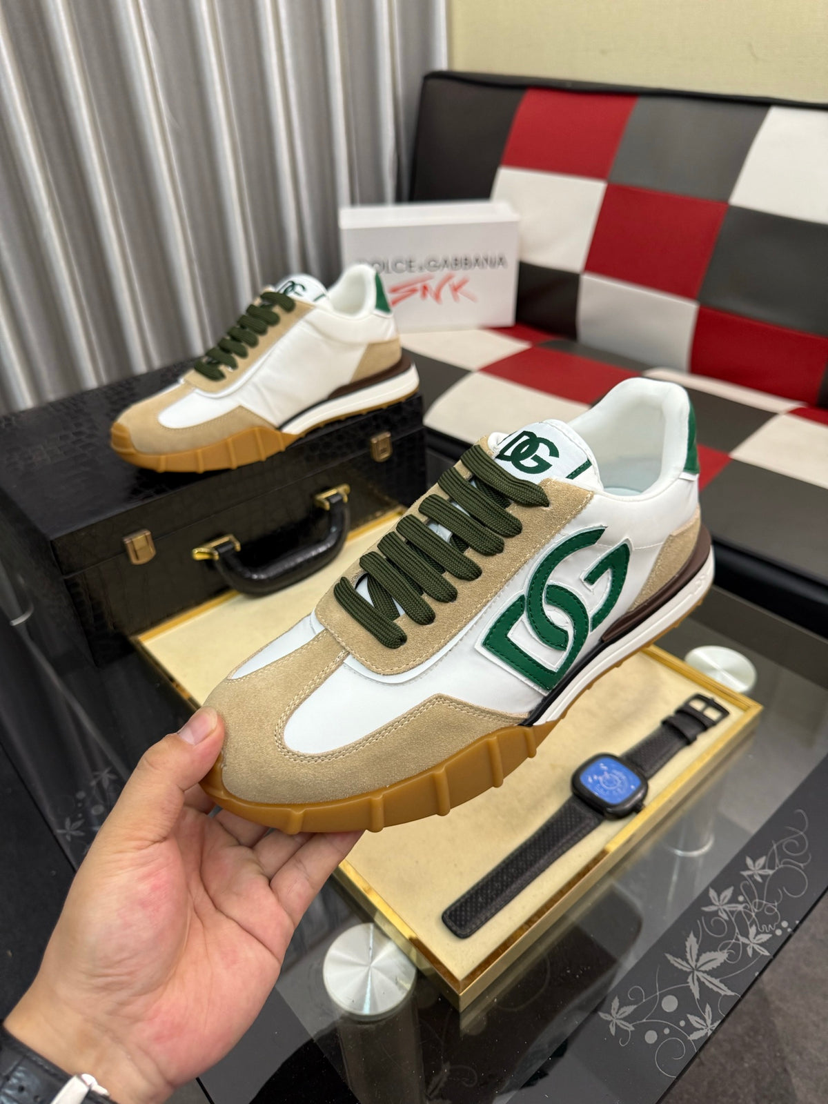 Dolce & Gabbana DG Silk Calfskin & Nubuck Casual Sneakers