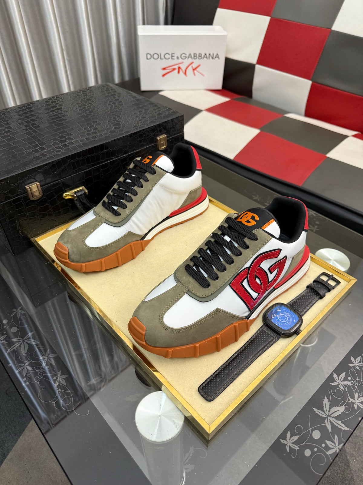 Dolce & Gabbana DG Silk Calfskin & Nubuck Casual Sneakers