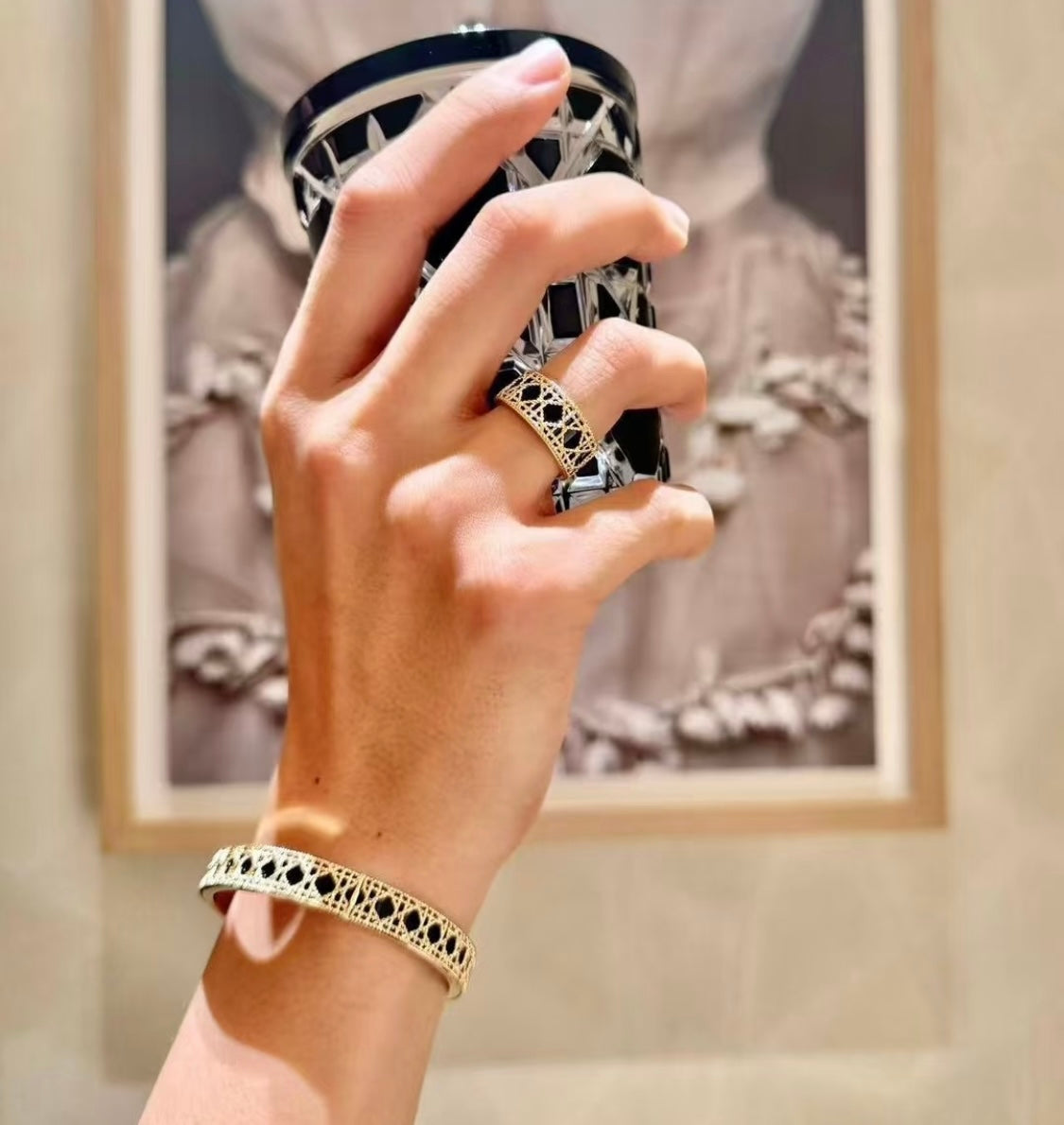 brass elegant Bangle for women - alternate angle view 2