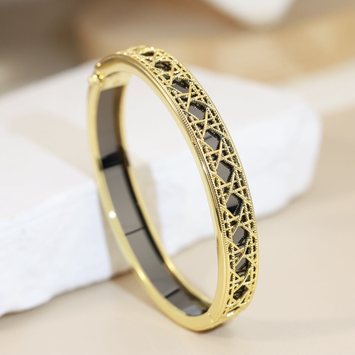 brass elegant Bangle for women - alternate angle view 3