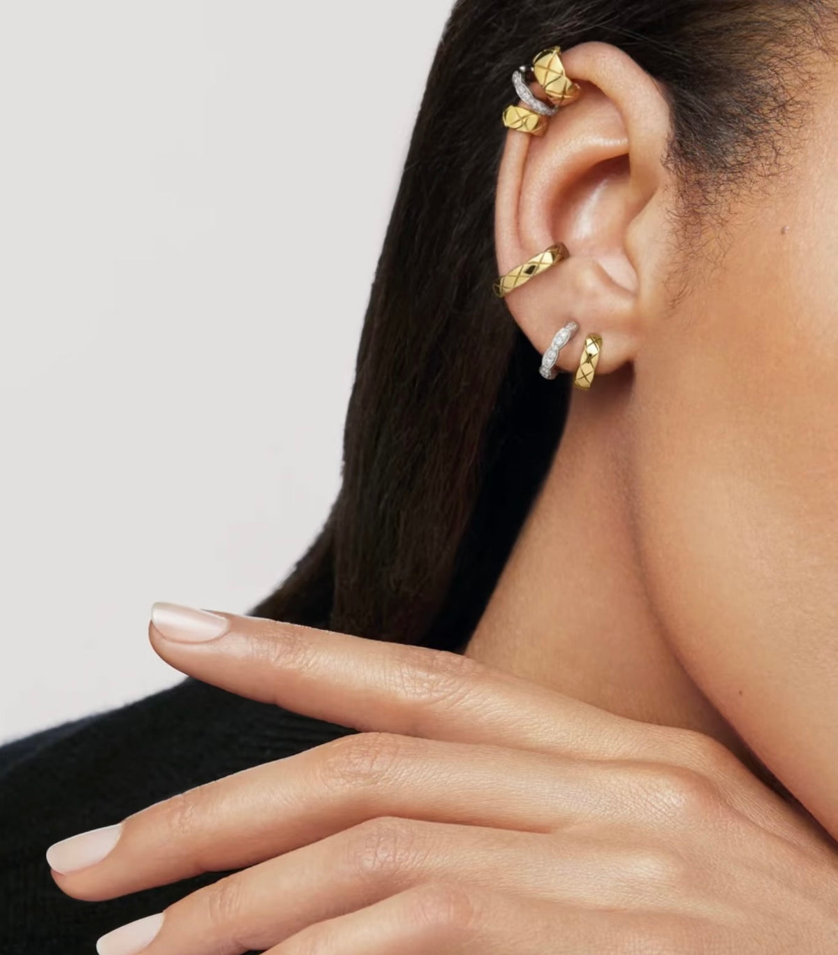 beige floral Drop Earrings for women - alternate angle view 2