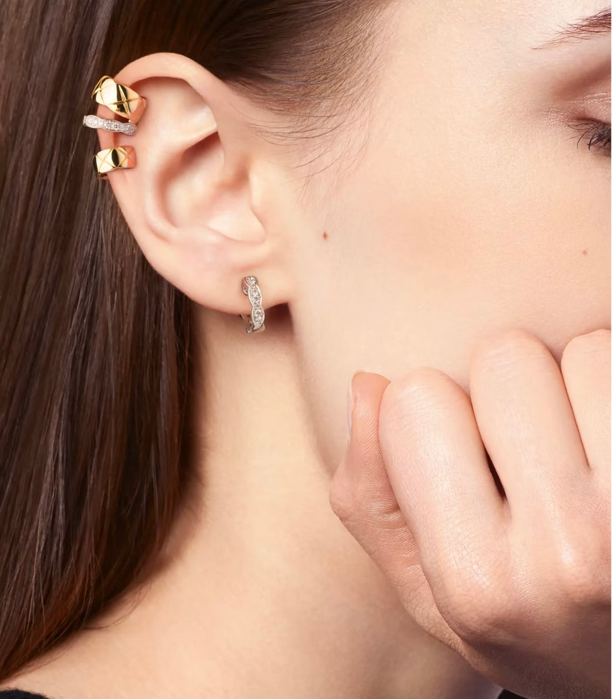 beige floral Drop Earrings for women - alternate angle view 9