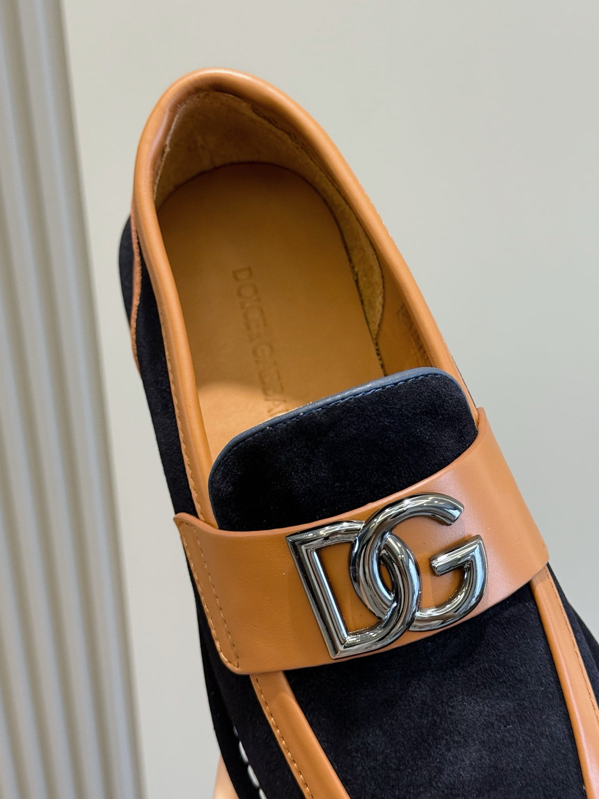 Dolce & Gabbana DG Men's New Florio Suede Moccasin Loafers with Logo