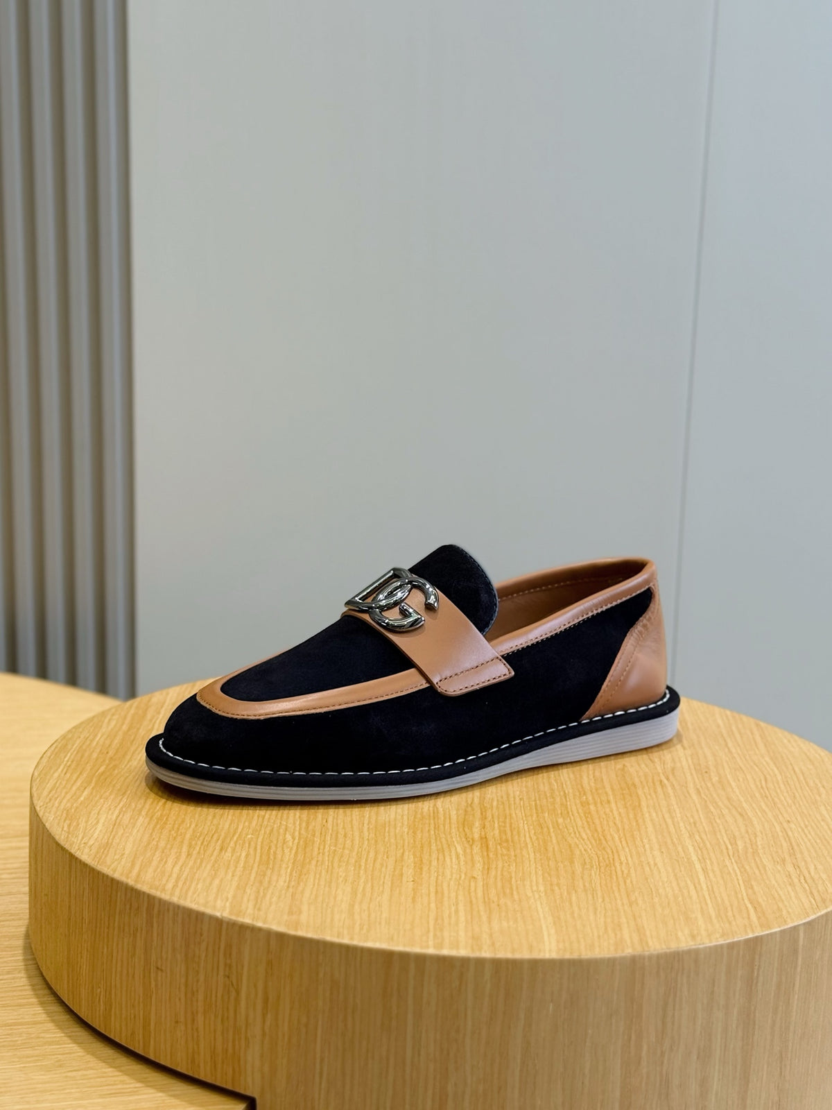 Dolce & Gabbana DG Men's New Florio Suede Moccasin Loafers with Logo