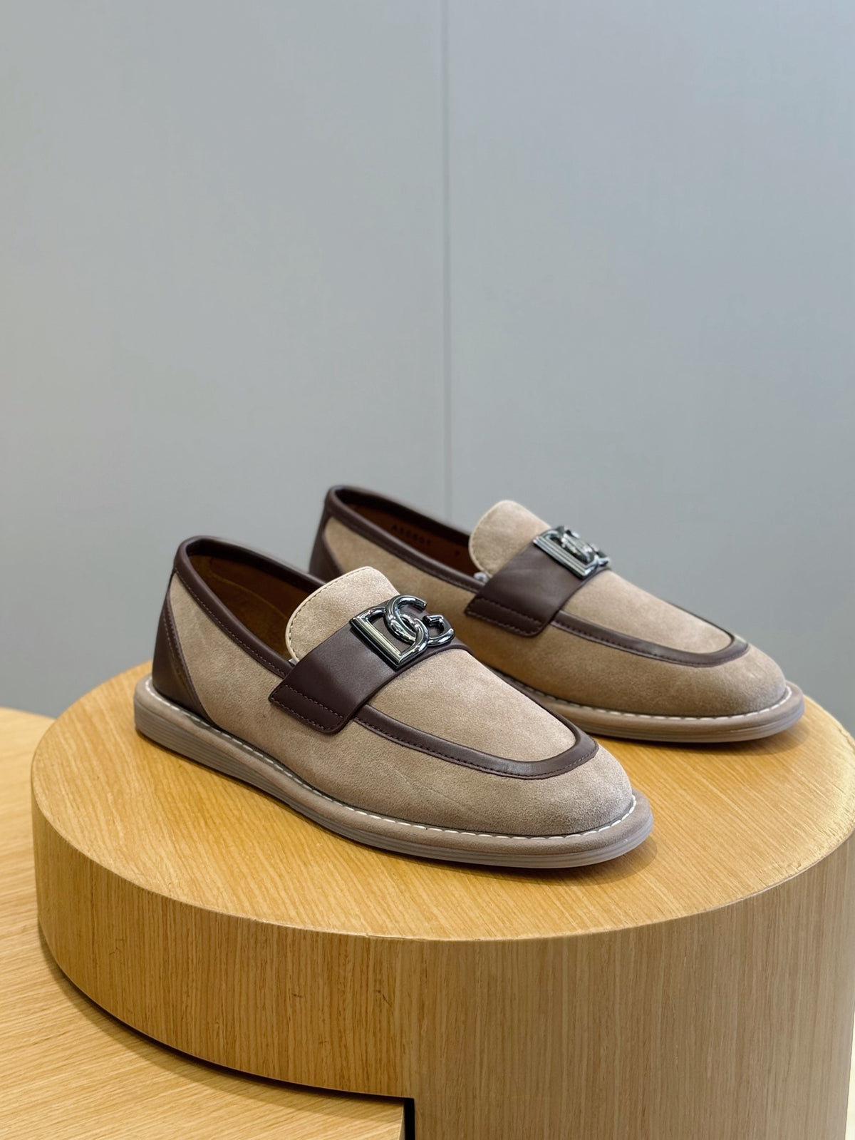 Dolce & Gabbana DG Men's New Florio Suede Moccasin Loafers with Logo