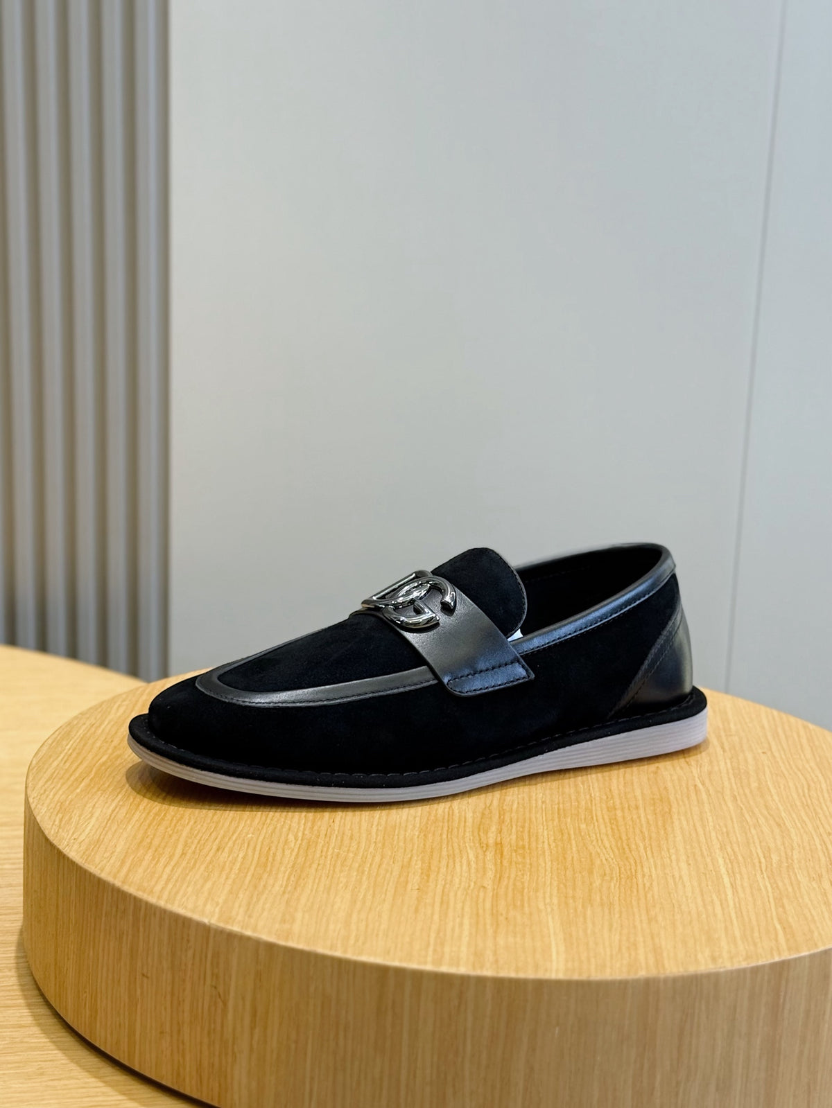 Dolce & Gabbana DG Men's New Florio Suede Moccasin Loafers with Logo
