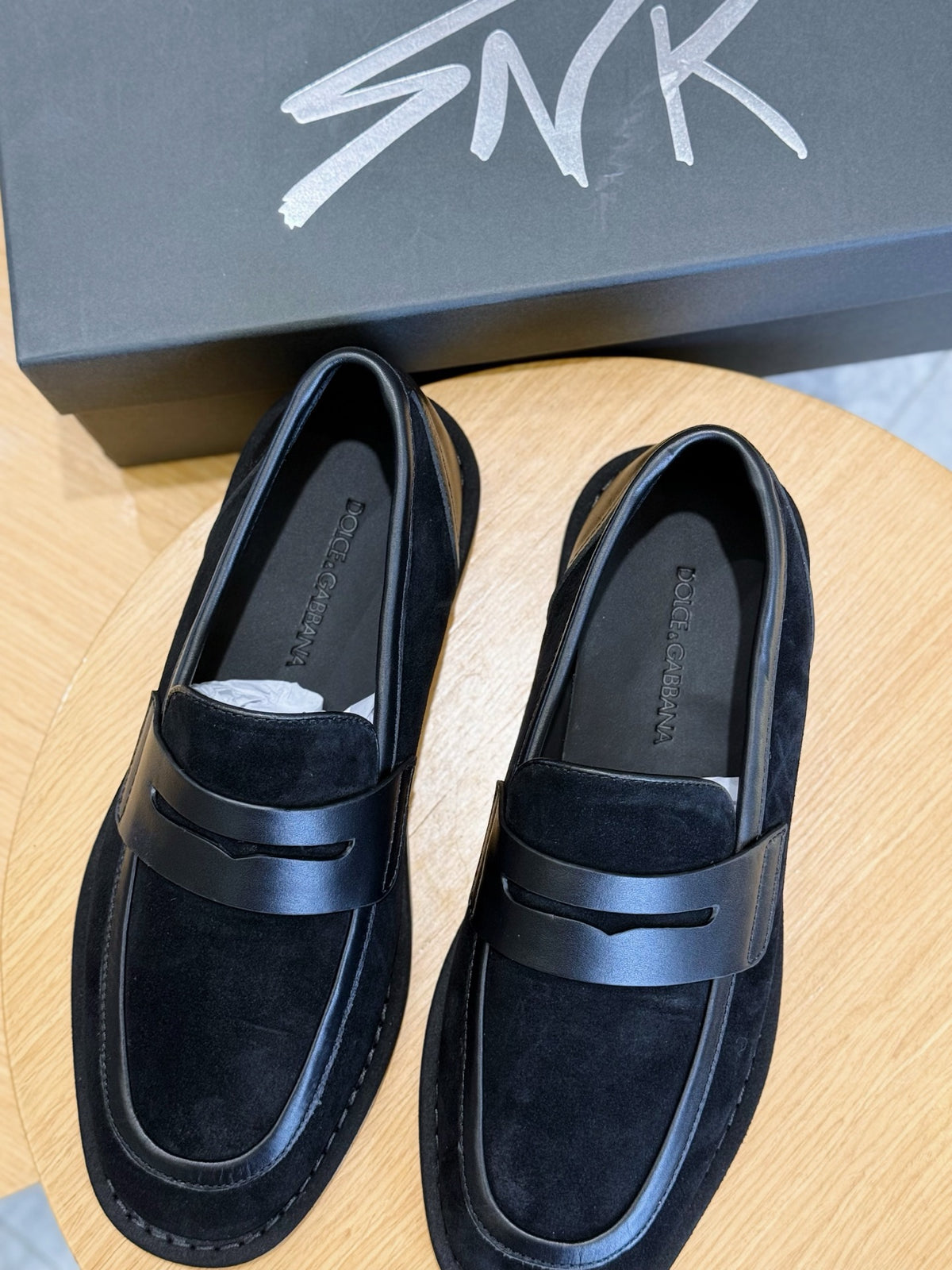 Dolce & Gabbana DG Men's New Florio Suede Moccasin Loafers with Logo