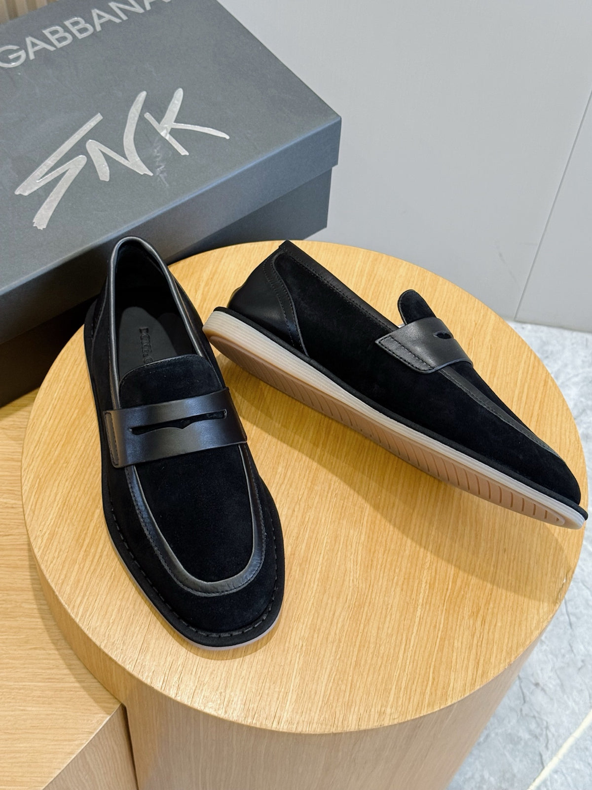 Dolce & Gabbana DG Men's New Florio Suede Moccasin Loafers with Logo