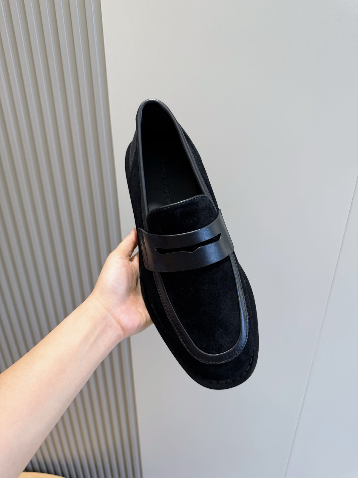 Dolce & Gabbana DG Men's New Florio Suede Moccasin Loafers with Logo