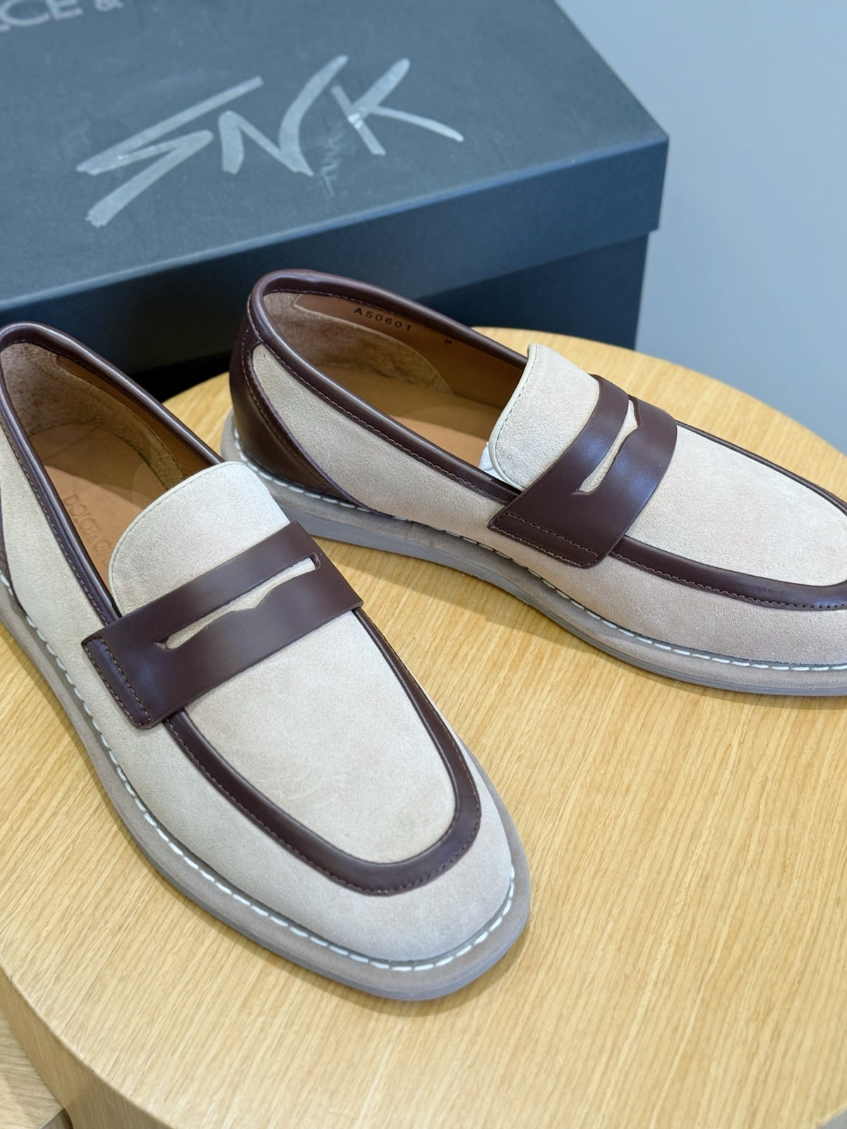 Dolce & Gabbana DG Men's New Florio Suede Moccasin Loafers with Logo