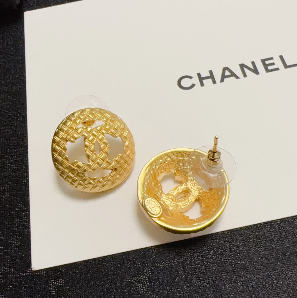gold sterling silver hollow Drop Earrings for women - alternate angle view 5