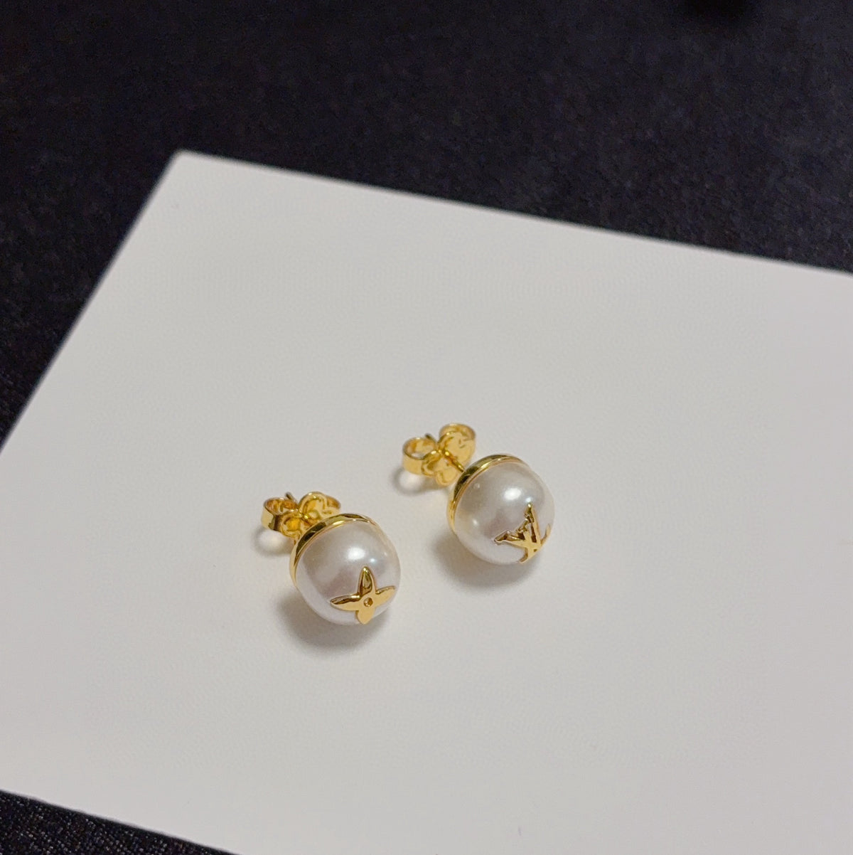 white 925 sterling silver letter Drop Earrings for women - alternate angle view 3