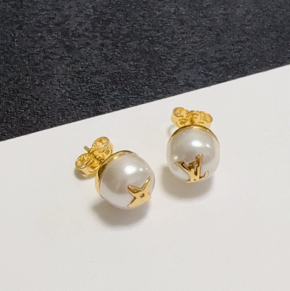 white 925 sterling silver letter Drop Earrings for women - alternate angle view 6