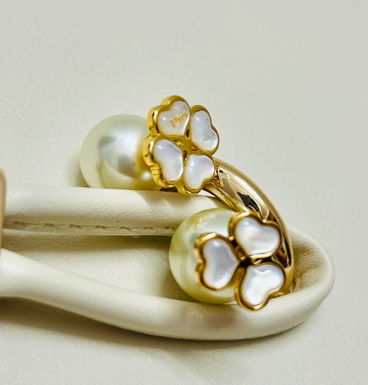 gold metal letter Drop Earrings for women - alternate angle view 4