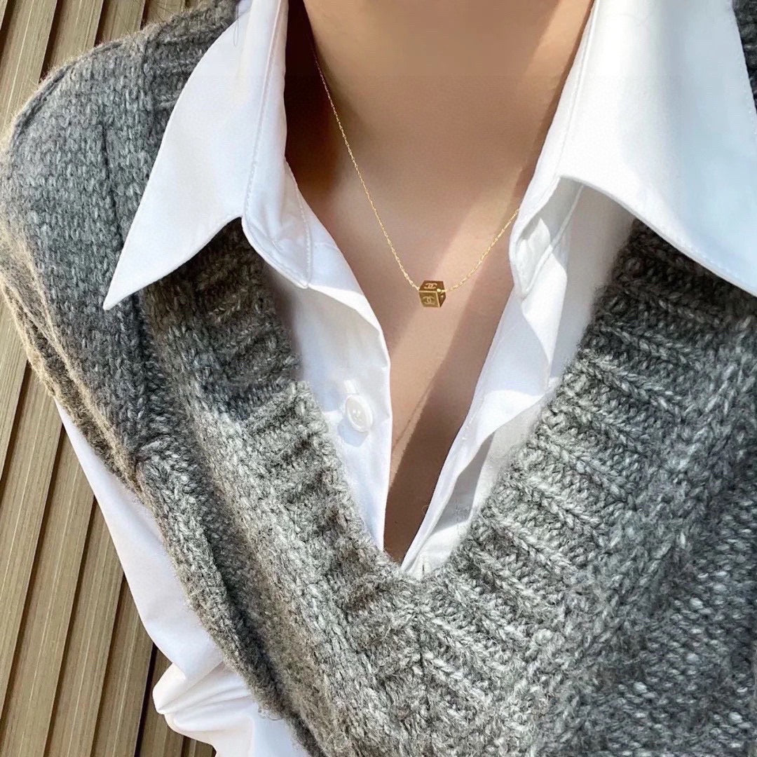 gold letter Pendant for women - product detail view